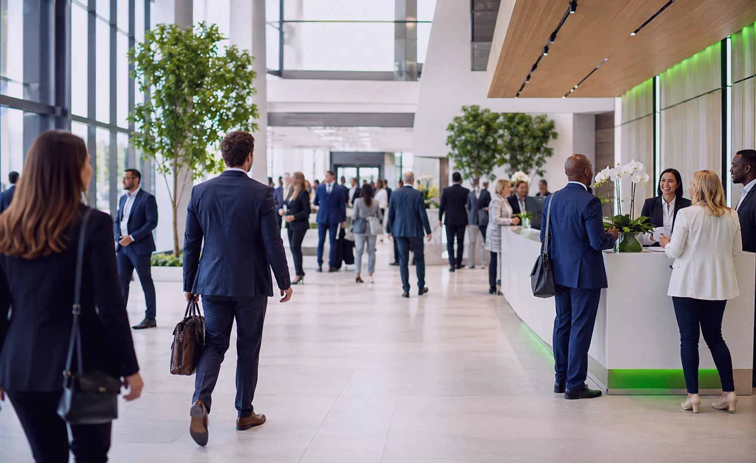 Professionals at a business gathering
